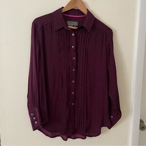 Chic Plum Button-Up Shirt